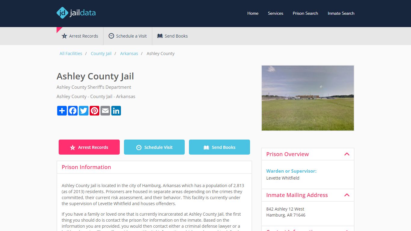 Ashley County Jail Inmate Search and Prisoner Info - Hamburg, AR